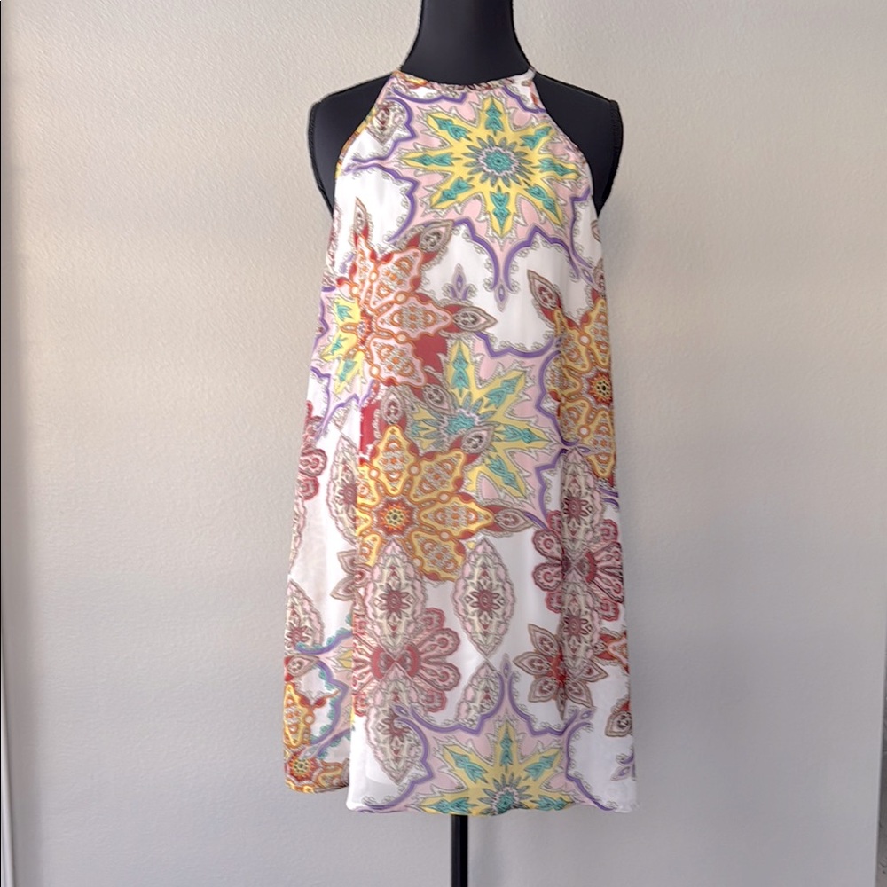 Multicolor Halter Neck mini Dress